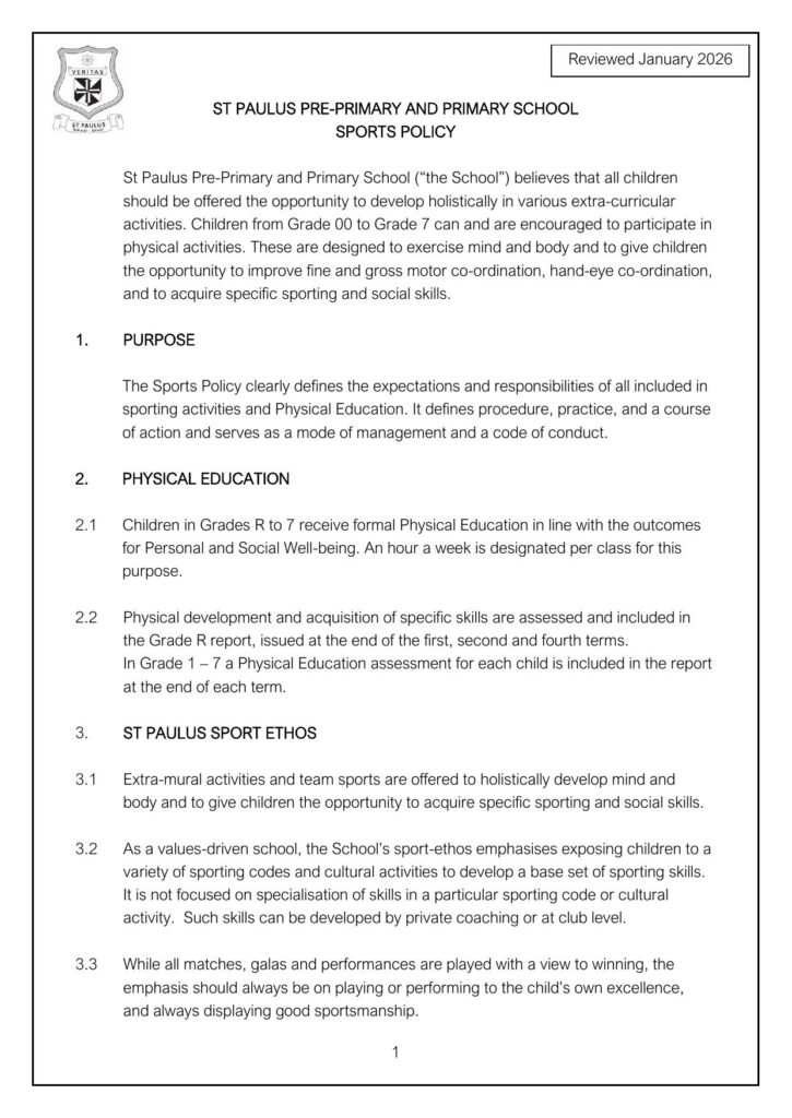Sports Policy