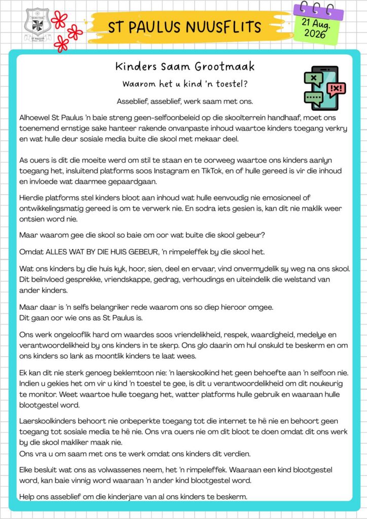 ST PAULUS Nuusflits 21-08-2026